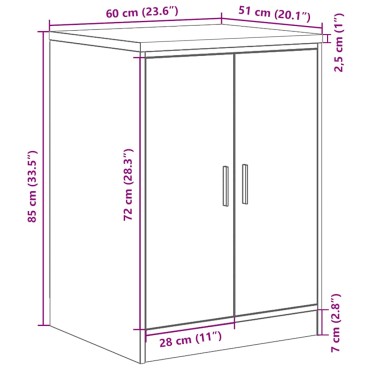 vidaXL ντουλάπι αποθήκευσης γκαράζ μαύρο 60x51x85 εκ μασίφ ξύλο πεύκο