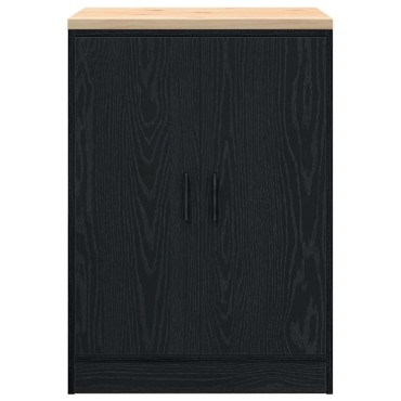 vidaXL ντουλάπι αποθήκευσης γκαράζ μαύρο 60x51x85 εκ μασίφ ξύλο πεύκο