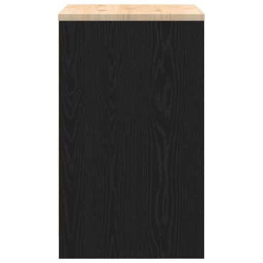 vidaXL ντουλάπι αποθήκευσης γκαράζ μαύρο 60x51x85 εκ μασίφ ξύλο πεύκο