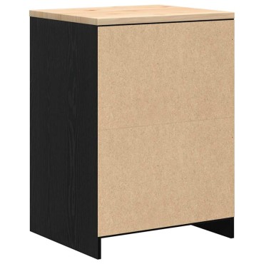 vidaXL ντουλάπι αποθήκευσης γκαράζ μαύρο 60x51x85 εκ μασίφ ξύλο πεύκο