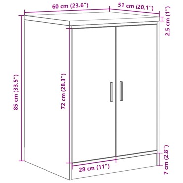 vidaXL ντουλάπι αποθήκευσης γκαράζ 60x51x85 εκ μασίφ ξύλο πεύκο