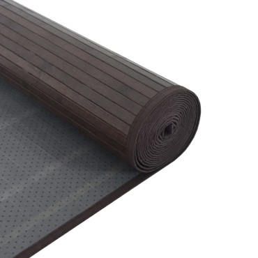 vidaXL Χαλί Ορθογώνιο Σκούρο Καφέ 60x300cm Μπαμπού