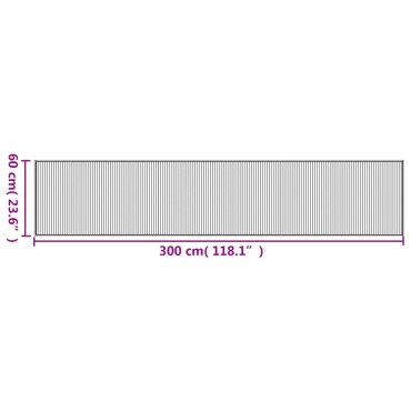 vidaXL Χαλί Ορθογώνιο Σκούρο Καφέ 60x300cm Μπαμπού