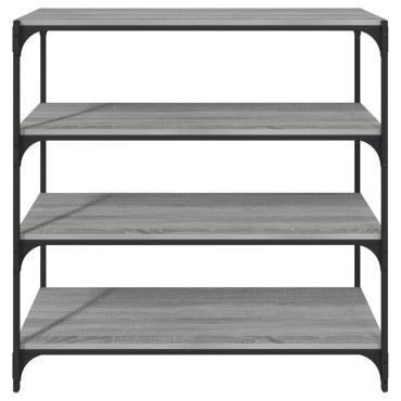 vidaXL Βιβλιοθήκη Γκρι Sonoma 100x33x100cm Επεξ. Ξύλο & Ατσάλι 1 τεμ.