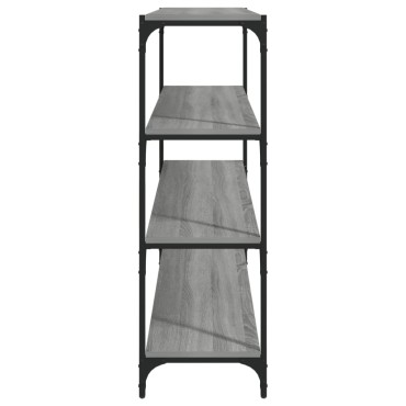 vidaXL Βιβλιοθήκη Γκρι Sonoma 100x33x100cm Επεξ. Ξύλο & Ατσάλι 1 τεμ.