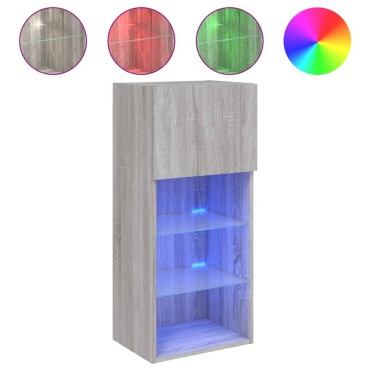 vidaXL Έπιπλο Τηλεόρασης με LED Γκρι Sonoma 40,5x30x90cm