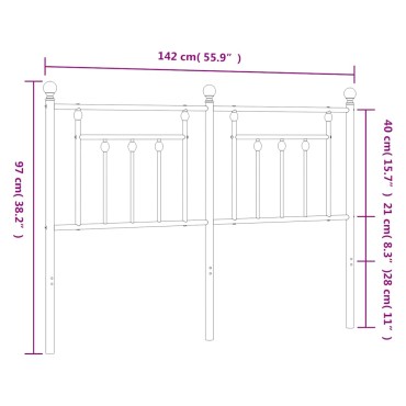 vidaXL Ανταλλακτικό κεφαλάρι Λευκό Μεταλλικό 142x3x97cm