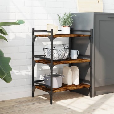 vidaXL Τρόλεϊ Κουζίνας Καπνιστή Δρυς 50x35x75,5cm Επεξεργασμένο Ξύλο 1 τεμ.