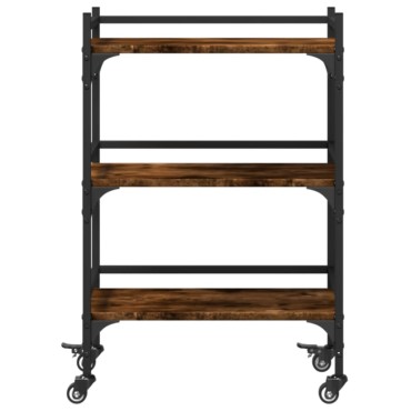 vidaXL Τρόλεϊ Κουζίνας Καπνιστή Δρυς 50x35x75,5cm Επεξεργασμένο Ξύλο 1 τεμ.