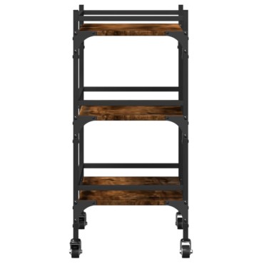 vidaXL Τρόλεϊ Κουζίνας Καπνιστή Δρυς 50x35x75,5cm Επεξεργασμένο Ξύλο 1 τεμ.