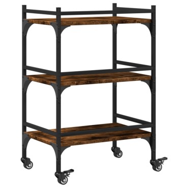 vidaXL Τρόλεϊ Κουζίνας Καπνιστή Δρυς 50x35x75,5cm Επεξεργασμένο Ξύλο 1 τεμ.