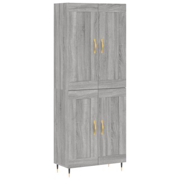 vidaXL Ντουλάπι Γκρι Sonoma 69,5x34x180cm Επεξεργασμένο Ξύλο 1 τεμ.