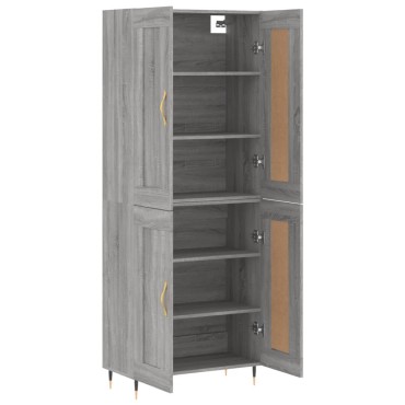 vidaXL Ντουλάπι Γκρι Sonoma 69,5x34x180cm Επεξεργασμένο Ξύλο 1 τεμ.