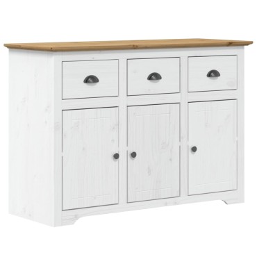 vidaXL Ντουλάπι BODO Λευκό/Καφέ 115,5x44x80cm από Μασίφ Ξύλο Πεύκου 1 τεμ.