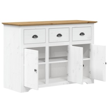 vidaXL Ντουλάπι BODO Λευκό/Καφέ 115,5x44x80cm από Μασίφ Ξύλο Πεύκου 1 τεμ.