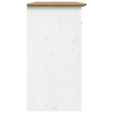 vidaXL Ντουλάπι BODO Λευκό/Καφέ 115,5x44x80cm από Μασίφ Ξύλο Πεύκου 1 τεμ.