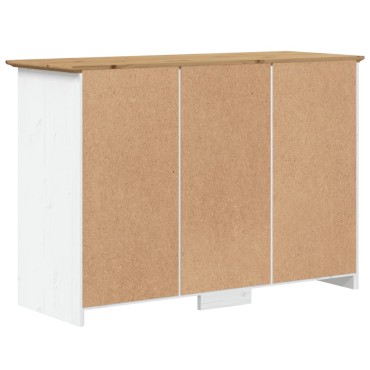 vidaXL Ντουλάπι BODO Λευκό/Καφέ 115,5x44x80cm από Μασίφ Ξύλο Πεύκου 1 τεμ.