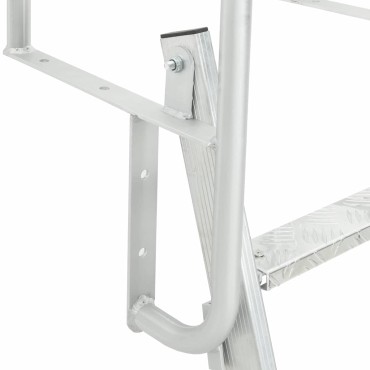 vidaXL 3-Βήμα Σκάλα για Μώλο Ασημί 58 x 77 x 144 εκ Αλουμίνιο
