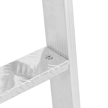 vidaXL 3-Βήμα Σκάλα για Μώλο Ασημί 58 x 77 x 144 εκ Αλουμίνιο
