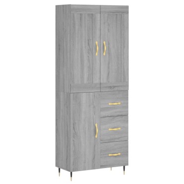 vidaXL Ντουλάπι Γκρι Sonoma 69,5x34x180cm Επεξεργασμένο Ξύλο 1 τεμ.