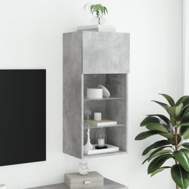 vidaXL Έπιπλο Τηλεόρασης με LED Γκρι Σκυροδέματος 40,5x30x90cm