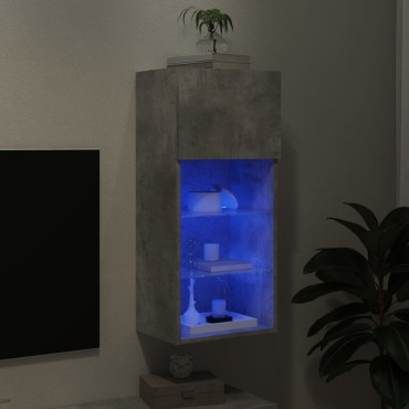 vidaXL Έπιπλο Τηλεόρασης με LED Γκρι Σκυροδέματος 40,5x30x90cm