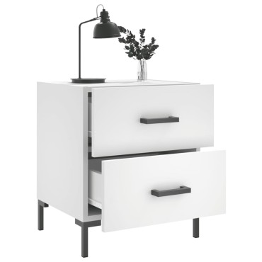 vidaXL Κομοδίνο Λευκό 40x35x47,5cm από Επεξεργασμένο Ξύλο 1 τεμ.