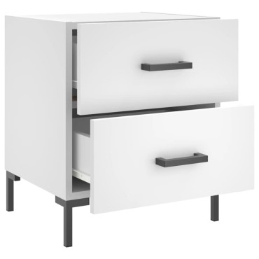 vidaXL Κομοδίνο Λευκό 40x35x47,5cm από Επεξεργασμένο Ξύλο 1 τεμ.