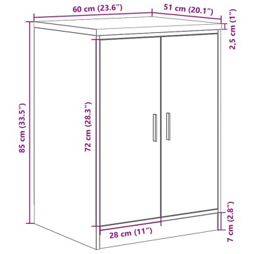 vidaXL ντουλάπι αποθήκευσης γκαράζ 60x51x85 εκ μασίφ ξύλο πεύκο