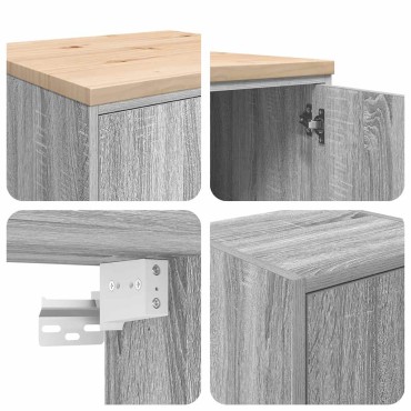 vidaXL ντουλάπια γκαράζ 6 τεμ. Γκρι Sonoma από Επεξεργασμένο Ξύλο