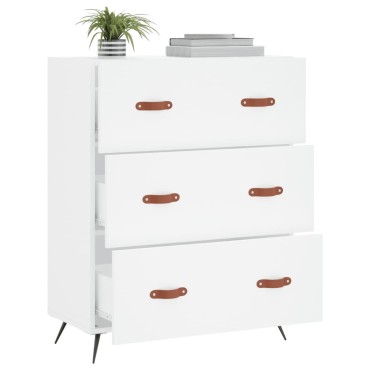 vidaXL Συρταριέρα Λευκή 69,5x34x90cm από Επεξεργασμένο Ξύλο 1 τεμ.