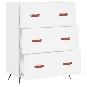 vidaXL Συρταριέρα Λευκή 69,5x34x90cm από Επεξεργασμένο Ξύλο 1 τεμ.