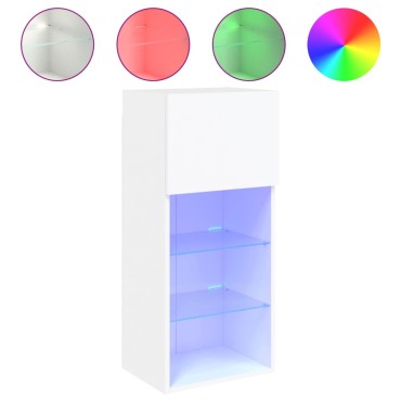 vidaXL Έπιπλο Τηλεόρασης με LED Λευκό 40,5x30x90cm