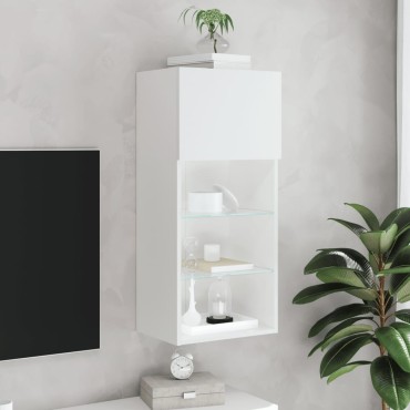vidaXL Έπιπλο Τηλεόρασης με LED Λευκό 40,5x30x90cm