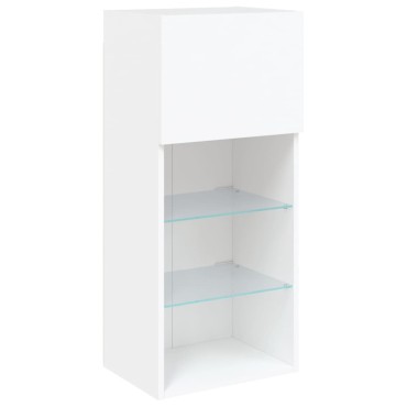 vidaXL Έπιπλο Τηλεόρασης με LED Λευκό 40,5x30x90cm