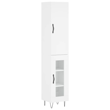 vidaXL Ντουλάπι Λευκό 34,5x34x180cm από Επεξεργασμένο Ξύλο 1 τεμ.