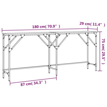 vidaXL Τραπέζι Κονσόλα Sonoma Δρυς 180x29x75cm Επεξεργασμένο Ξύλο 1 τεμ.