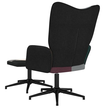 vidaXL Πολυθρόνα Relax Σχέδιο Patchwork Υφασμάτινη με Σκαμπό 62x68x98cm 1 τεμ.