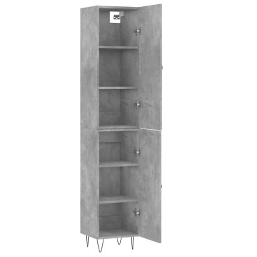 vidaXL Ντουλάπι Γκρι Σκυροδέματος 34,5x34x180cm Επεξεργασμένο Ξύλο 1 τεμ.