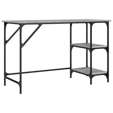 vidaXL Γραφείο Γκρι Sonoma 120x50x75cm Μέταλλο & Επεξεργασμένο Ξύλο 1 τεμ.