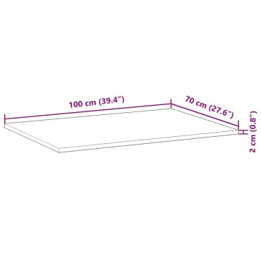 vidaXL Επιφάνεια Τραπεζιού Φιν. Λαδιού 100x70x2 εκ. Μασίφ Ξύλο Ακακίας