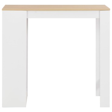 vidaXL Τραπέζι Μπαρ με Ράφι Λευκό 110x50x103cm 1 τεμ.