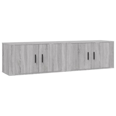 vidaXL Έπιπλα Τηλεόρασης Επιτοίχια 2 τεμ. Γκρι Sonoma 80x34,5x40cm