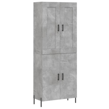 vidaXL Ντουλάπι Γκρι Σκυροδέματος 69,5x34x180cm Επεξεργασμένο Ξύλο 1 τεμ.