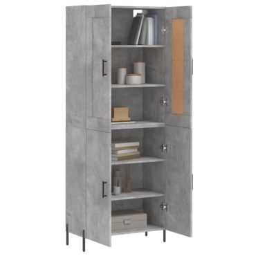 vidaXL Ντουλάπι Γκρι Σκυροδέματος 69,5x34x180cm Επεξεργασμένο Ξύλο 1 τεμ.