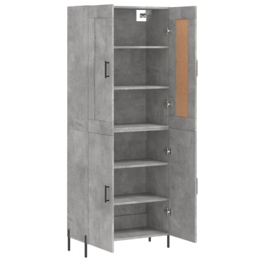 vidaXL Ντουλάπι Γκρι Σκυροδέματος 69,5x34x180cm Επεξεργασμένο Ξύλο 1 τεμ.