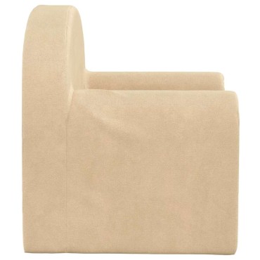 vidaXL Παιδικός καναπές Cream Soft Plush 52x34x40cm