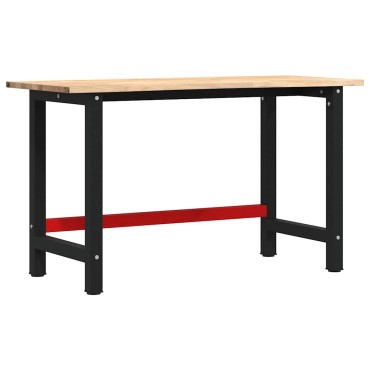 Πάγκος εργασίας vidaXL 140x60x81,5 cm μασίφ ξύλο δρυς
