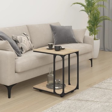 vidaXL Βοηθητικό Τραπέζι με Ρόδες Sonoma Δρυς 50x35x55,5cm Επεξ. Ξύλο 1 τεμ.