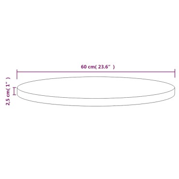 vidaXL Επιφάνεια Τραπεζιού Λευκή 60x2,5cm από Μασίφ Ξύλο Πεύκου 1 τεμ.